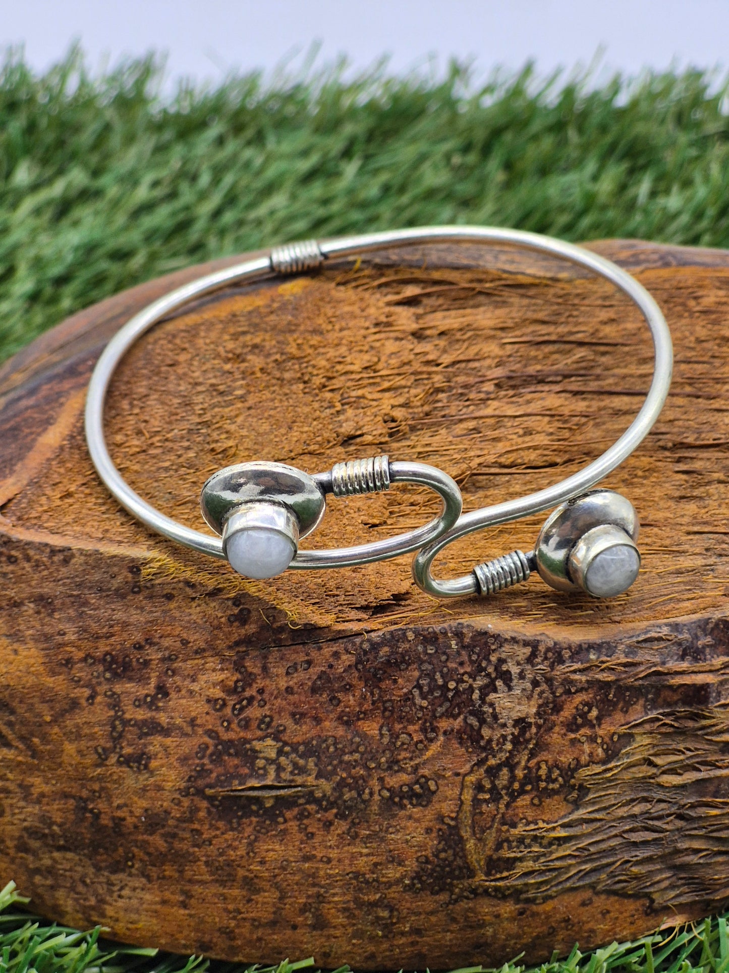 Mondstein Kristall Armband versilbert