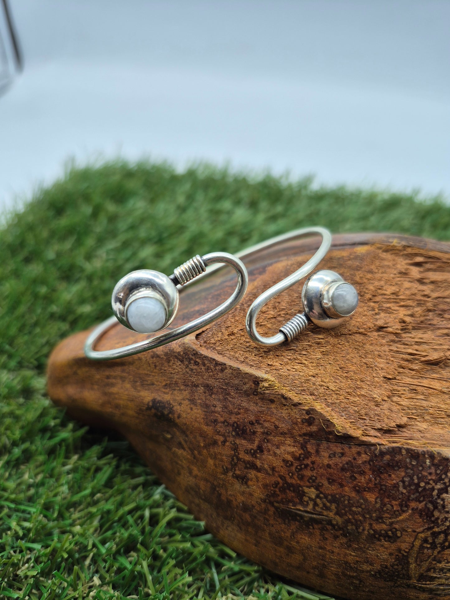 Mondstein Kristall Armband versilbert
