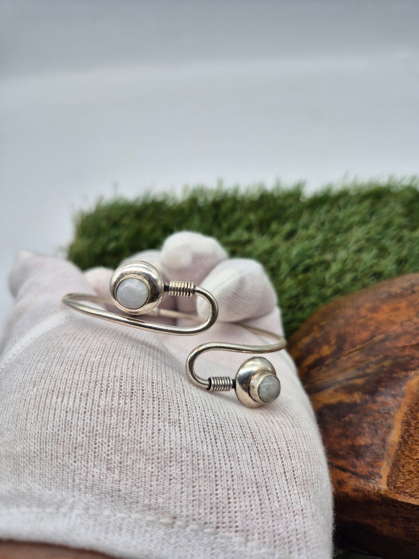 Mondstein Kristall Armband versilbert