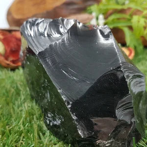 Black Obsidian Rough Crystal specimen - protection - decoration Mineral Stone