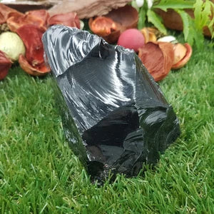 Black Obsidian Rough Crystal specimen - protection - decoration Mineral Stone