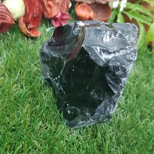 Rough Black Triangle Obsidian Crystal specimen - protection - decoration Mineral Stone