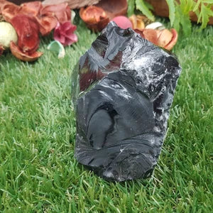 Black Obsidian Rough Crystal specimen - protection - decoration Mineral Stone