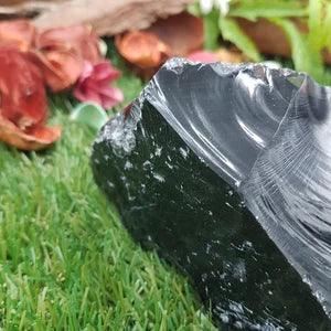 Black Obsidian Rough Crystal specimen - protection - decoration Mineral Stone