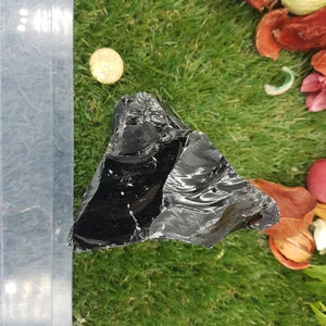 Rough Black Triangle Obsidian Crystal specimen - protection - decoration Mineral Stone