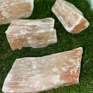 SeleniteTop Natural Crystal, Orange Rough Selenite Collection Specimen, Healing Stone Birtsthone Crystal, Decoration Mineral