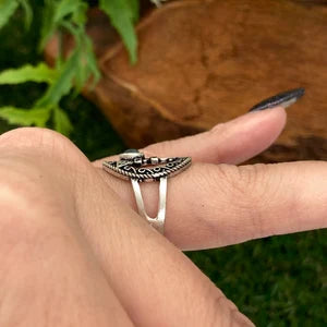 Labradorite Crystal Silver Plated Adjustable Ring