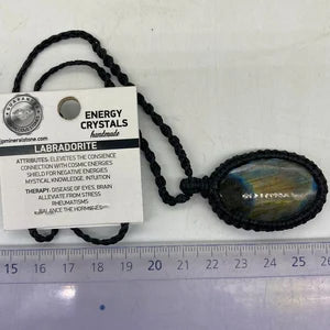 Labradorite Crystal Handmade Wrapped Macrame Necklace