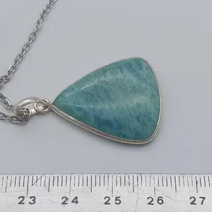 Amazonite Crystal Sterling Silver 925 Necklace