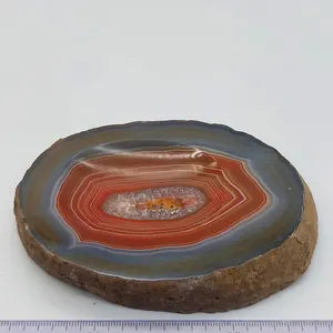 Natural Red Brown Agate Ashtray, Healing Crystal, Zodiac Mineral Stone