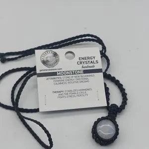 Moonstone Handmade Wrapped Macrame Necklace - Healing Stone - Gift Idea - Protection