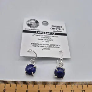 Lapis Lazuli Silver Plated Dangle and Drop Earrings, Blue Crystal Boho Earrings for Women