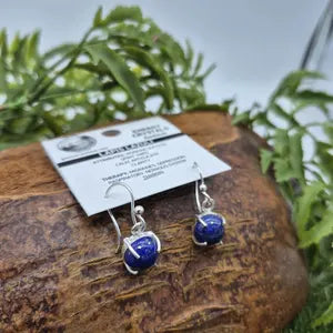 Lapis Lazuli Silver Plated Dangle and Drop Earrings, Blue Crystal Boho Earrings for Women