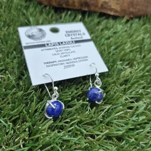 Lapis Lazuli Silver Plated Dangle and Drop Earrings, Blue Crystal Boho Earrings for Women