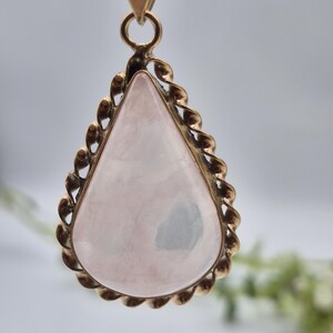 Rose Quartz Brass Pendant