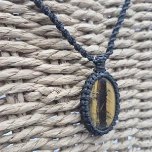 Tiger Eye Macrame Wrapped Necklace - Protection Gift Accessories