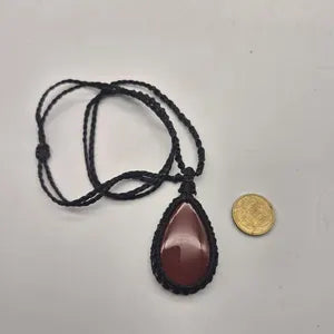 Carnelian Macrame Pendant Necklace – Energy & Motivation