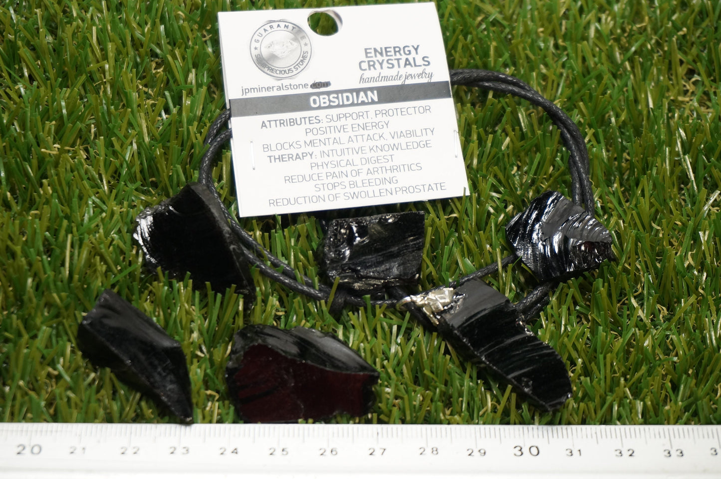 Natürliche schwarze Obsidian Halskette Heilkristall Zubehör Sternzeichen Mineralstein
