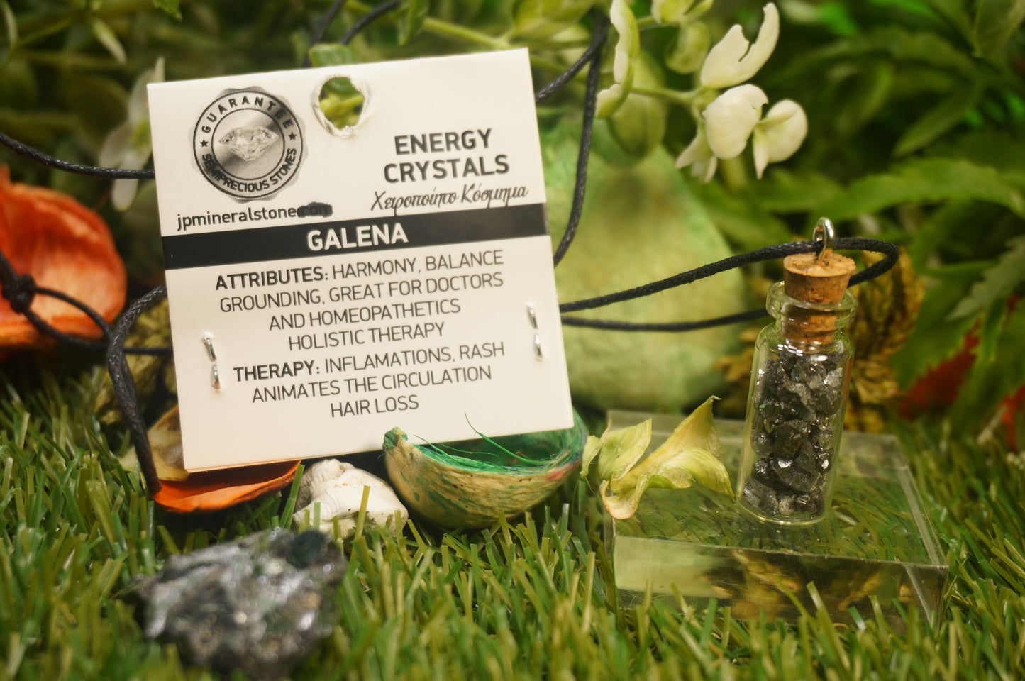 Natürliche Galenit-Halskette, Flasche, grober Mineralstein, Geburtsstein, Heiltherapie, Geschenkidee