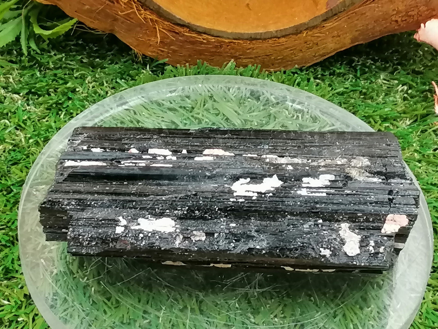 Schwarzer Turmalin-Schörl-Kristallschutz, Heilmineral und Wohndekor