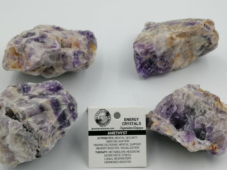 Natürliche Kristall Zebra Amethyst Sammlung Probe Healing Stein Birtsthone Kristall Schutz Dekoration Mineral