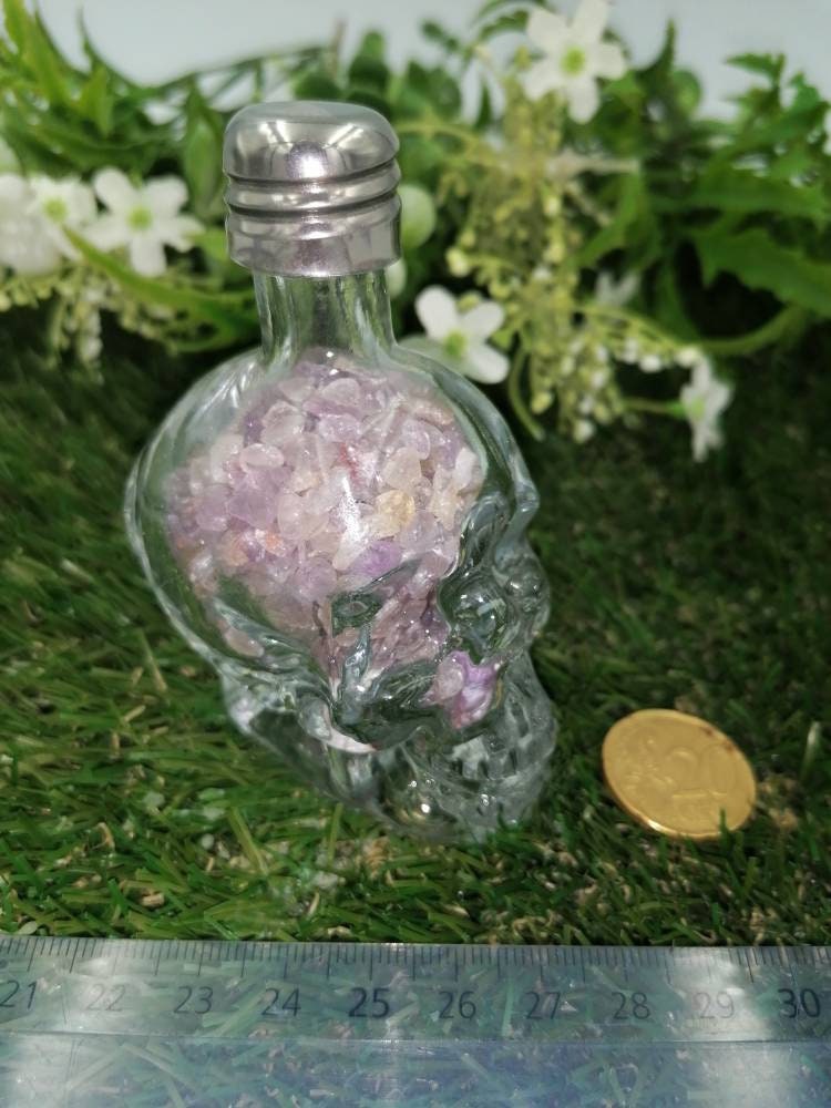 Natürliche Amethyst Kristall Wunschflasche,Kristall Skelett Flasche,Kristallstein,Kristall Quarz Heilung,Heilstein