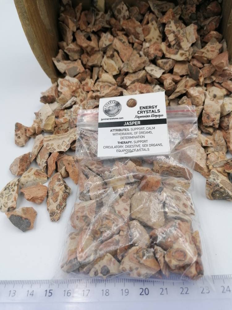 Jaspis-Kristallsplitter, getrommelter Heilstein, New Age Roh-Halbedelsteine