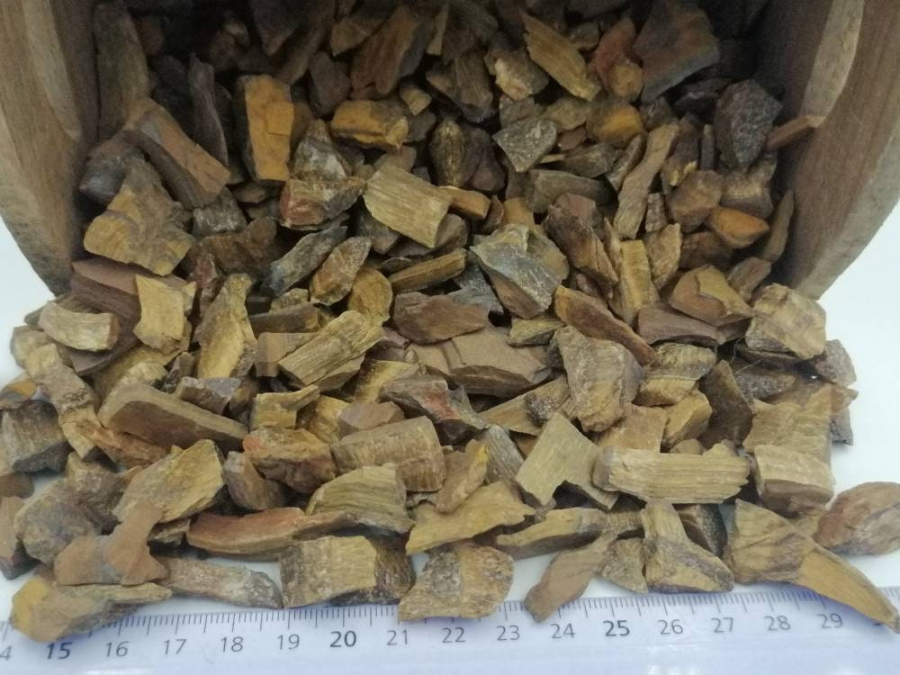 Tiger's Eye Crystal Chips, Πτυσσόμενος Θεραπευτικός Πολύτιμος Λίθος, New Age Rough Semi-Pricious Rocks