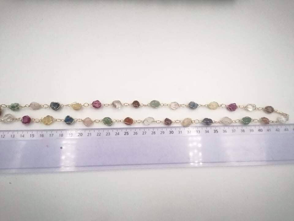 Handgemachte vergoldete Halskette natürliche Achat Heilkristall Armband Citrin Schutz Halskette