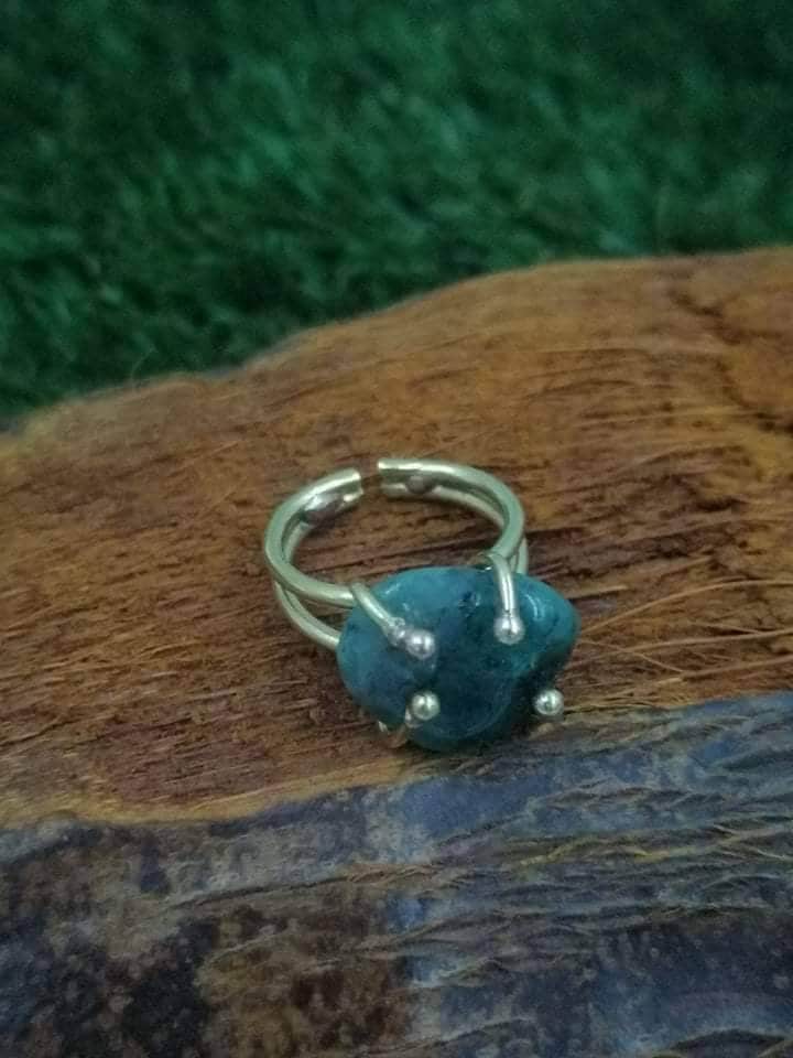 Χειροποίητο ορειχάλκινο δαχτυλίδι Emerald Crystal Gift Idea Healing Crystal- Master Healer, Ευθυγράμμιση Τσάκρα, Προστασία Αύρας, Ενισχυτής