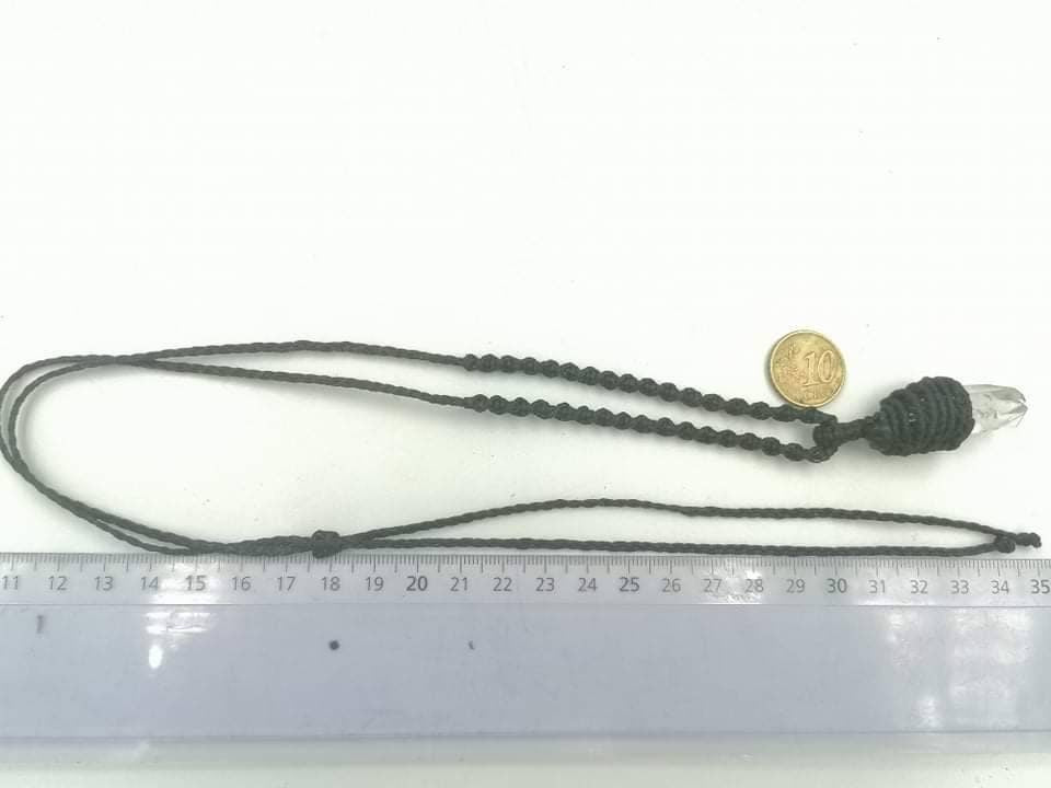 Κρύσταλλο χαλαζία Τραχιά ορυκτή πέτρα Brazilian Crystal Healing Makrame τυλιγμένο κολιέ Προστασία δώρου