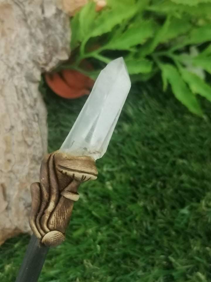 Φυσικό Crystal Crystal Quartz Laizer Lemurian Wand -Fairy ραβδί-Wizard ραβδί-Nature Wand Healing Crystal Zodiac Mineral Stone