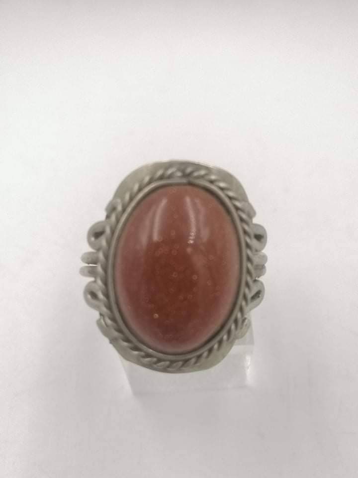 Ηλιακή πέτρα αλπακά μέταλλο cabochon Crystal Healing Ring - Master Healer, Chakra Alignment, Aura Protection, Ενισχυτής