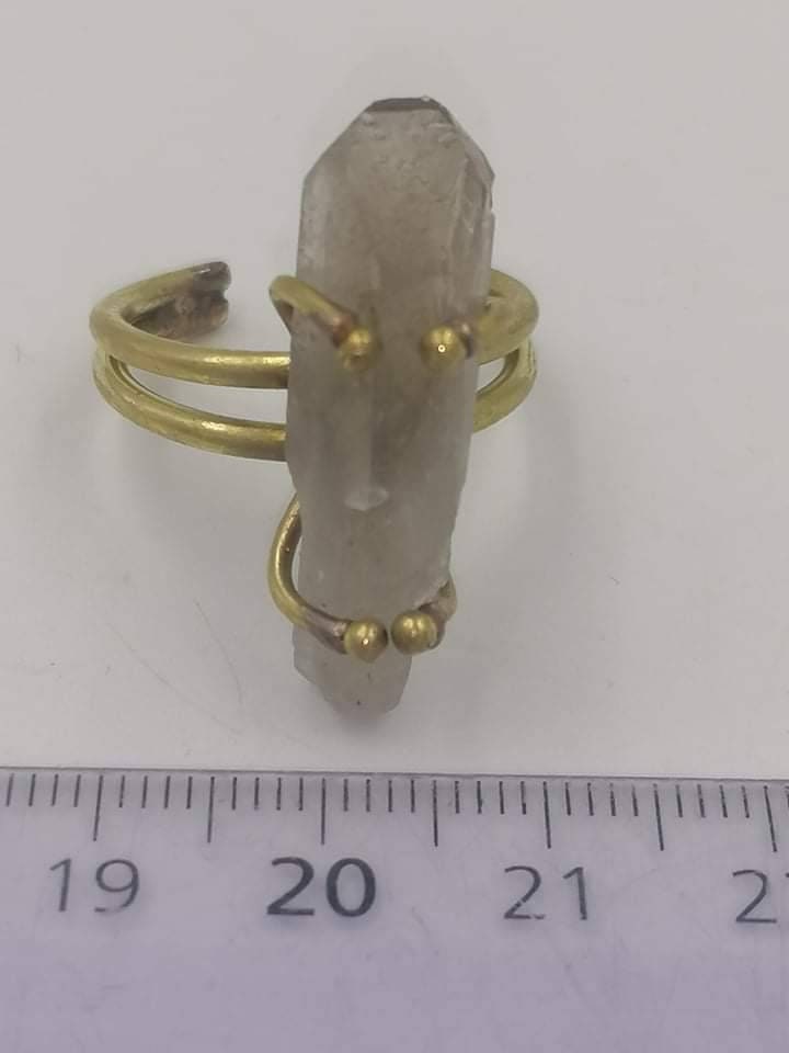 Χειροποίητο δαχτυλίδι Smoky Quartz Crystal