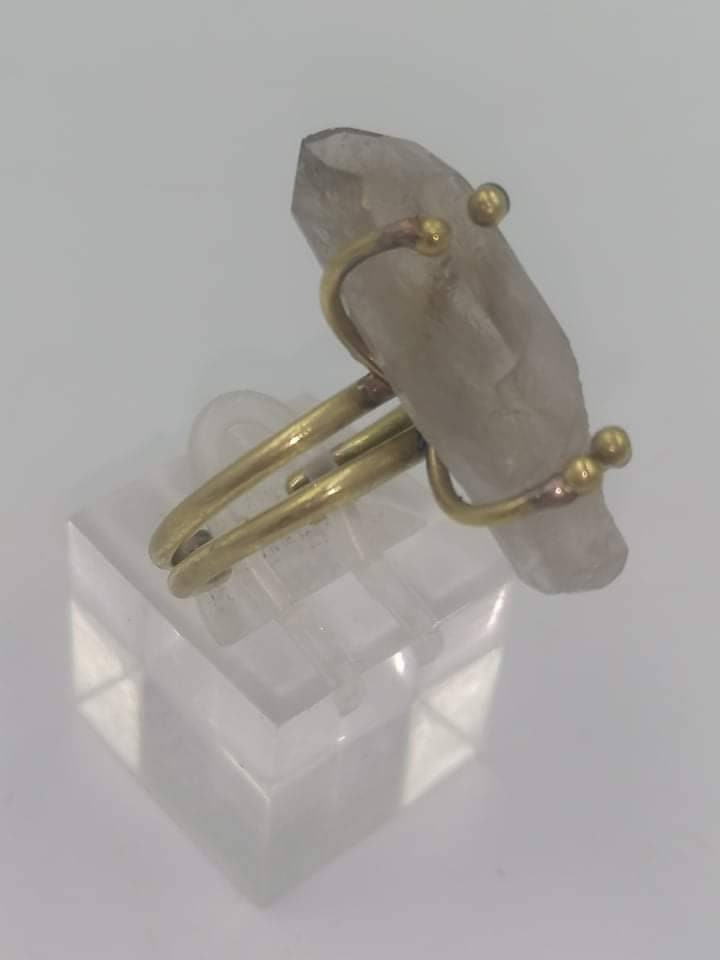 Χειροποίητο δαχτυλίδι Smoky Quartz Crystal