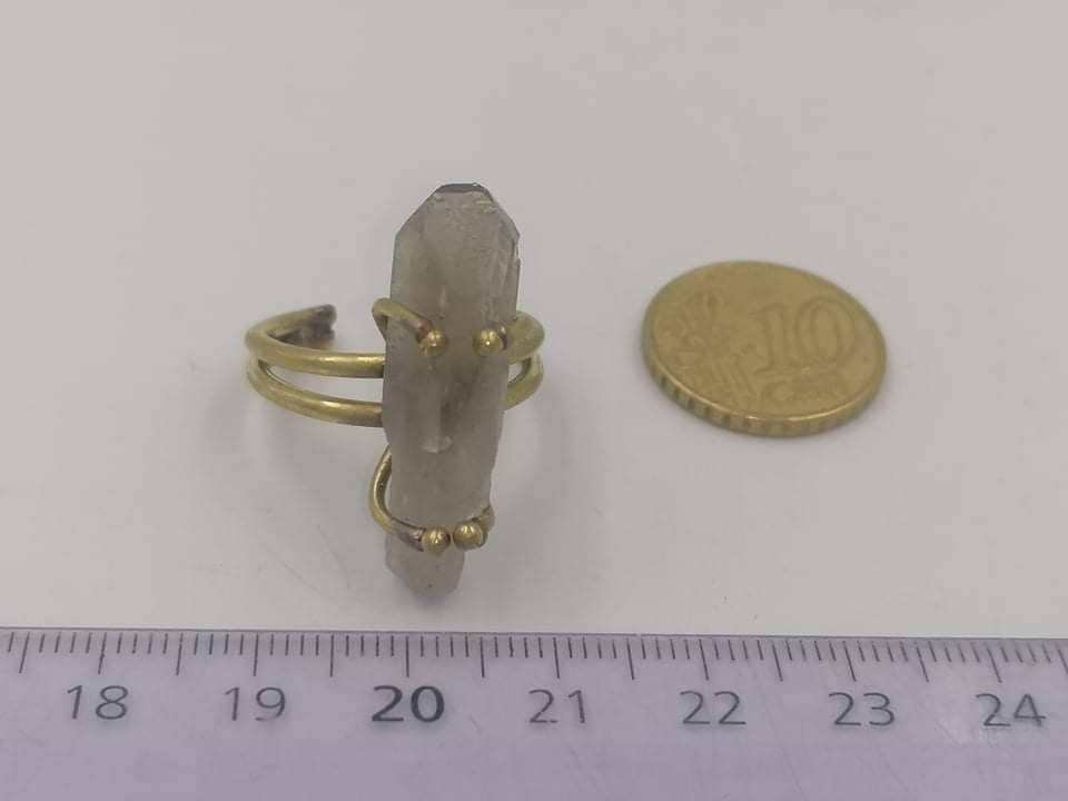 Χειροποίητο δαχτυλίδι Smoky Quartz Crystal