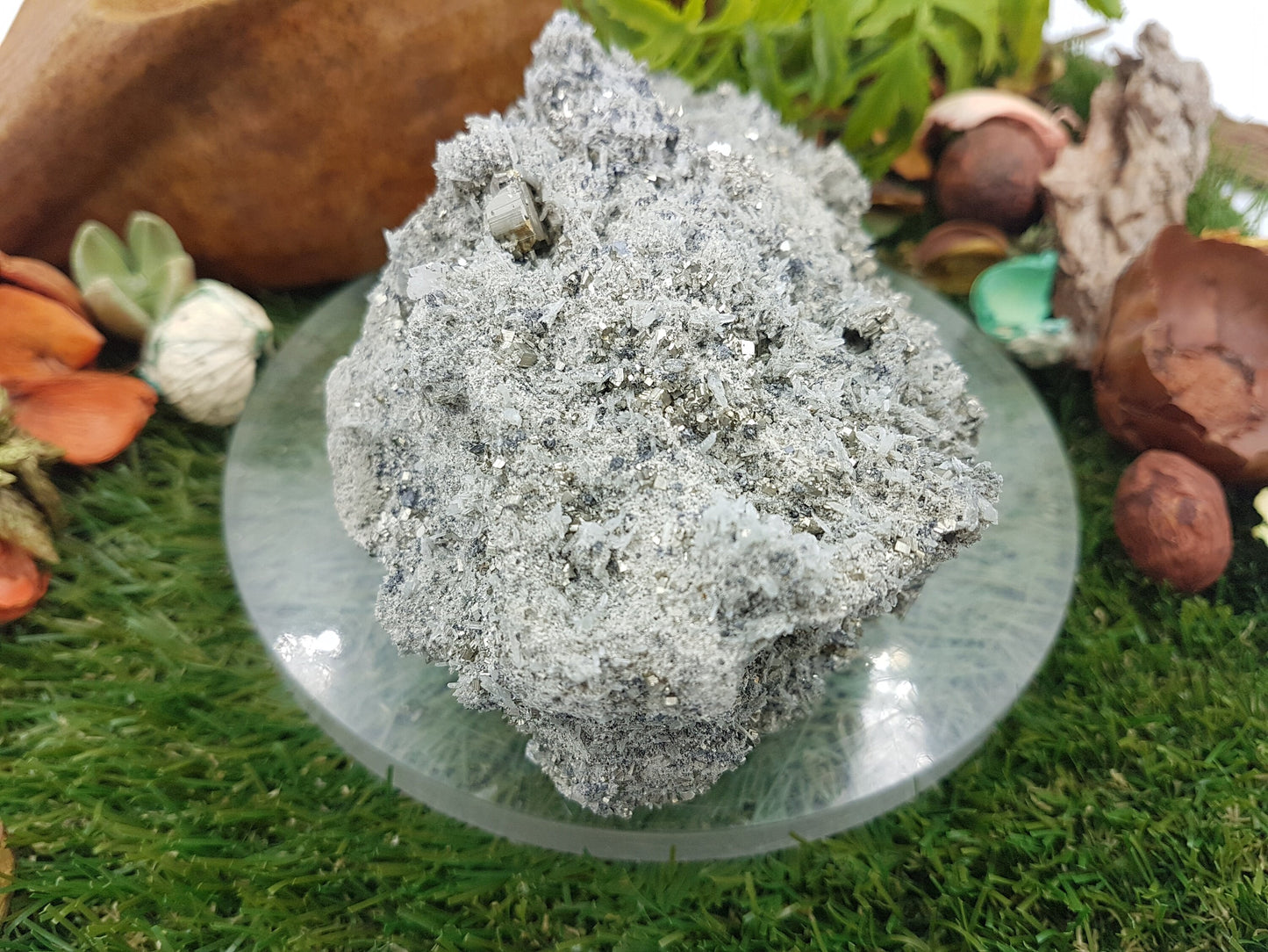 ΣΠΑΝΙΟ Spikey Quartz με Κύβους Χρυσού Πυρίτη - Χαλκοπυρίτης - Ασβεστίτης