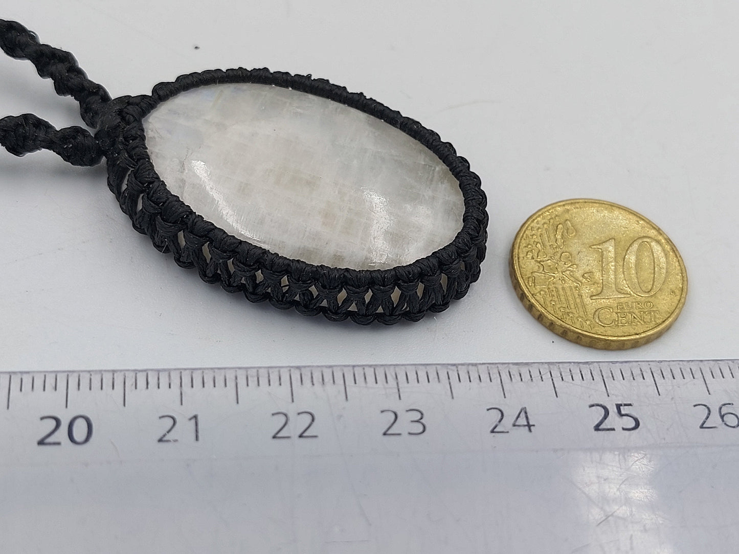 Γυαλισμένο Moonstone Handmade Macrame Cabochon Necklace - Rough Mineral Stone Birthstone Healing Therapy Gift Idea