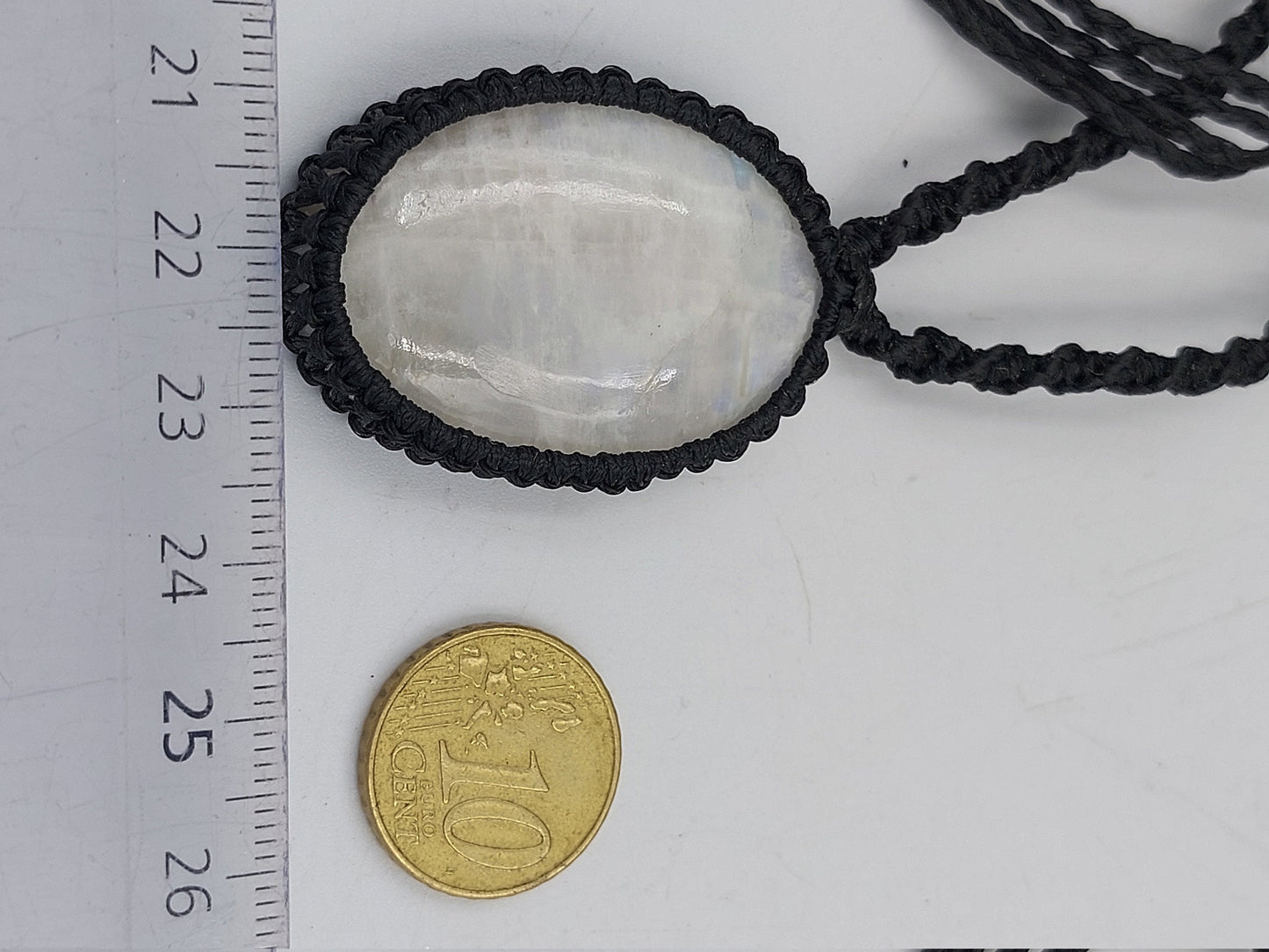 Γυαλισμένο Moonstone Handmade Macrame Cabochon Necklace - Rough Mineral Stone Birthstone Healing Therapy Gift Idea