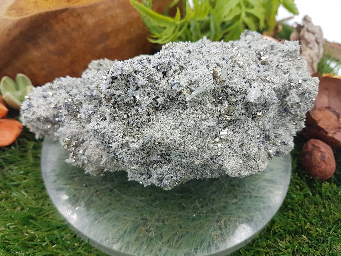 ΣΠΑΝΙΟ Spikey Quartz με Κύβους Χρυσού Πυρίτη - Χαλκοπυρίτης - Ασβεστίτης