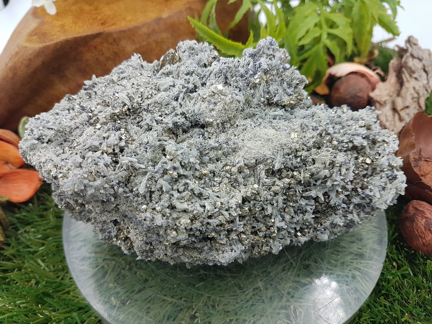 ΣΠΑΝΙΟ Spikey Quartz με Κύβους Χρυσού Πυρίτη - Χαλκοπυρίτης - Ασβεστίτης