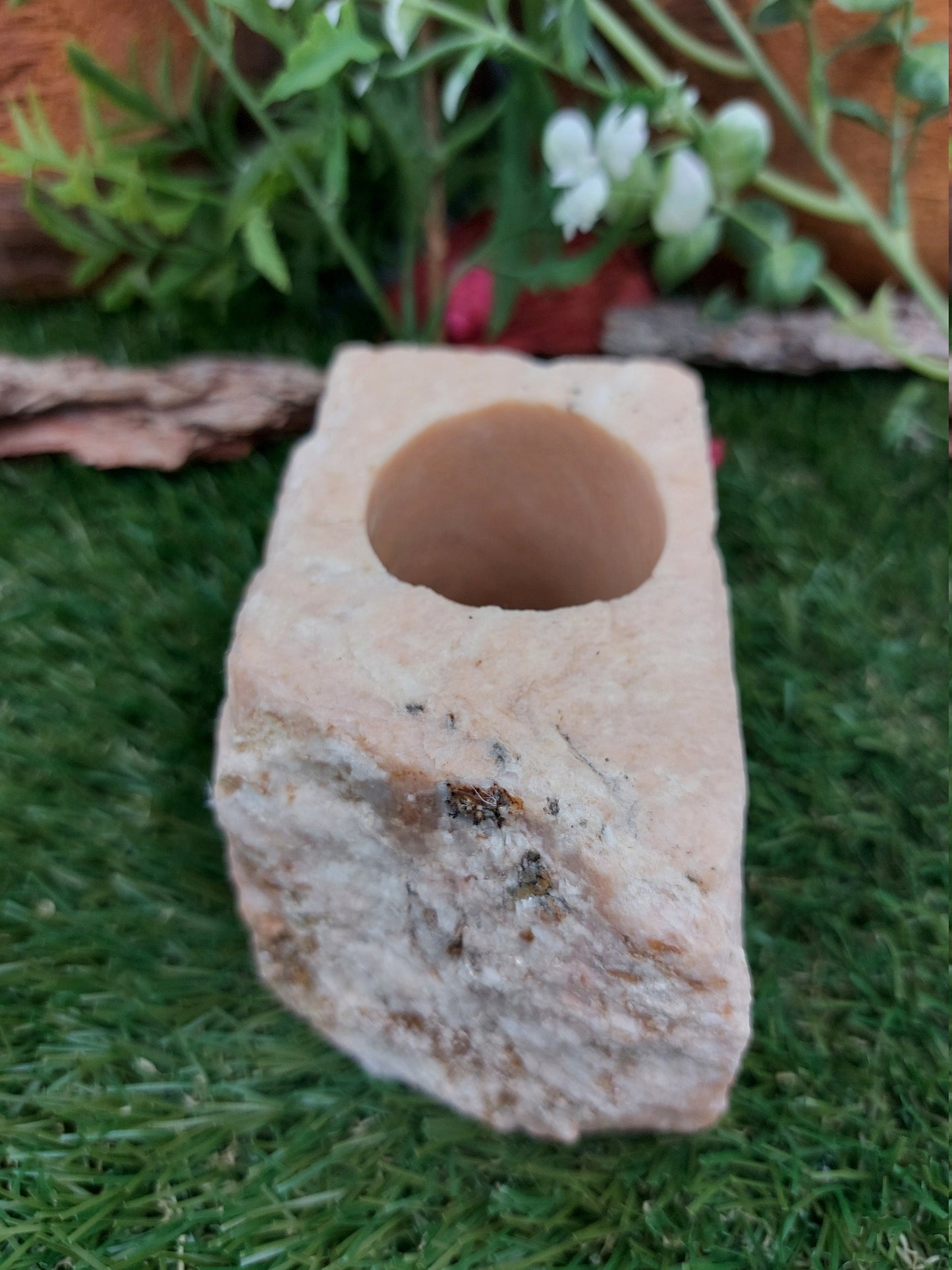 Natürlicher brauner Jaspis-Kerzenhalter - Heilkristall, Sternzeichen-Mineralstein