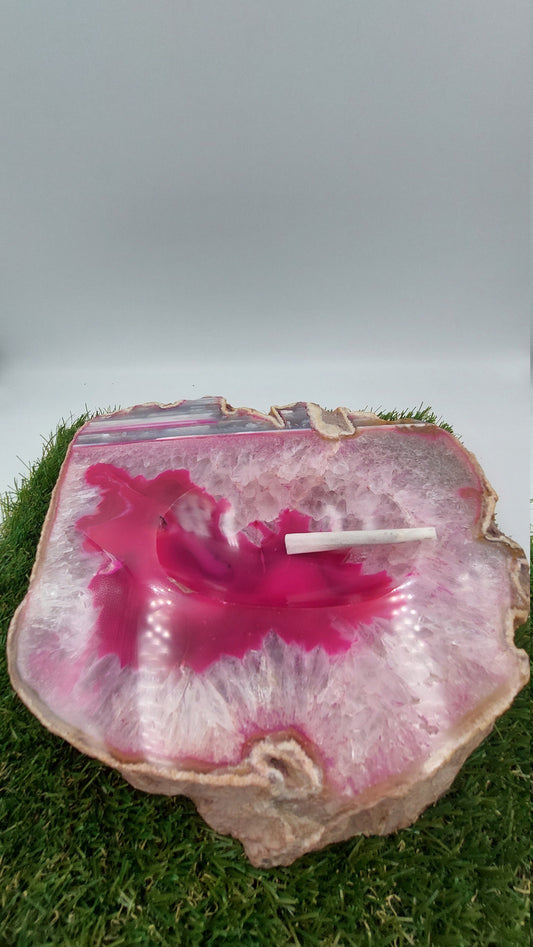 Aschenbecher aus rosa Achat – Beruhigender Kristall – Kristallheilung – Chakra