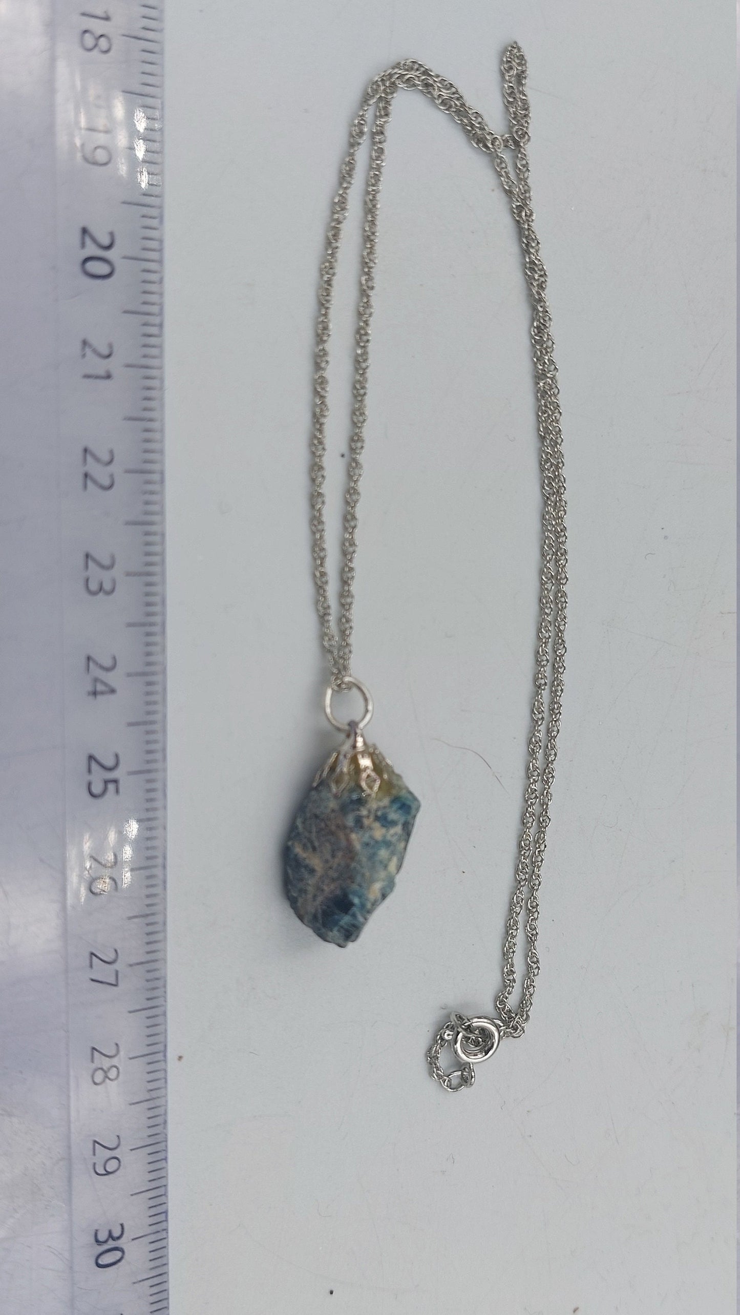 Natürliche Apatit Sterling Stahl Halskette Heilung Kristall Zubehör Sternzeichen Mineral Stein
