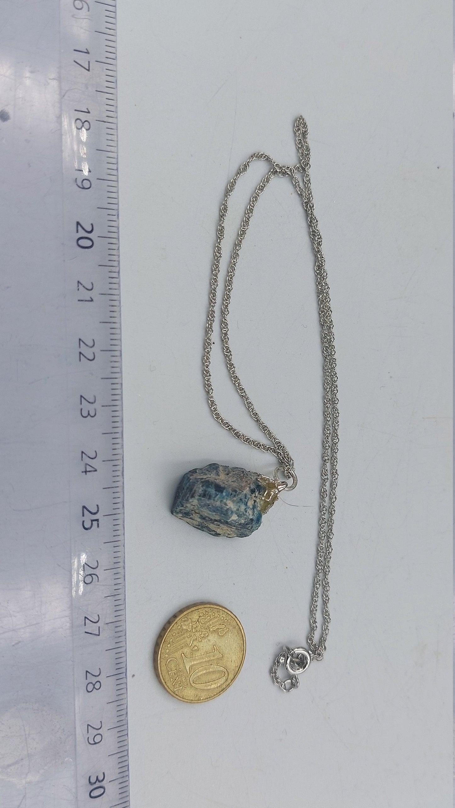Natürliche Apatit Sterling Stahl Halskette Heilung Kristall Zubehör Sternzeichen Mineral Stein