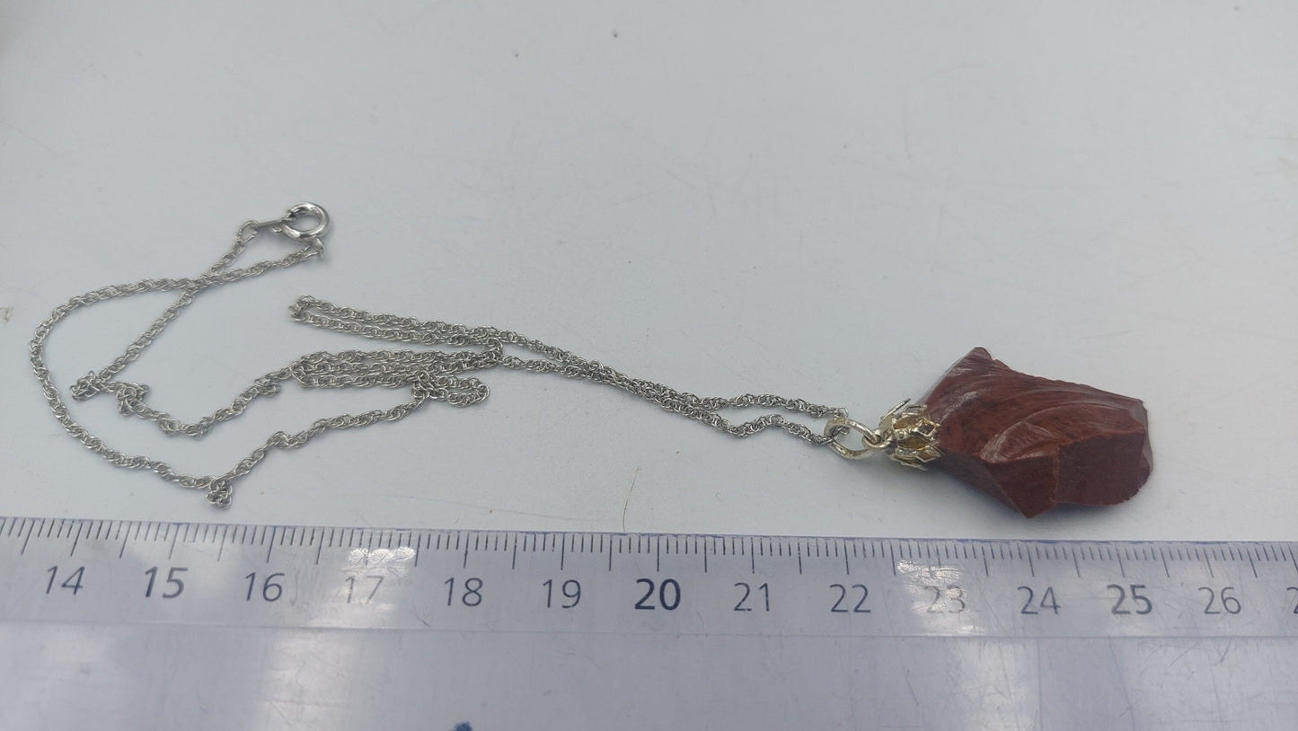 Roher brauner Obsidian Sterling Stahl Halskette Heilkristall Zubehör Sternzeichen Mineralstein