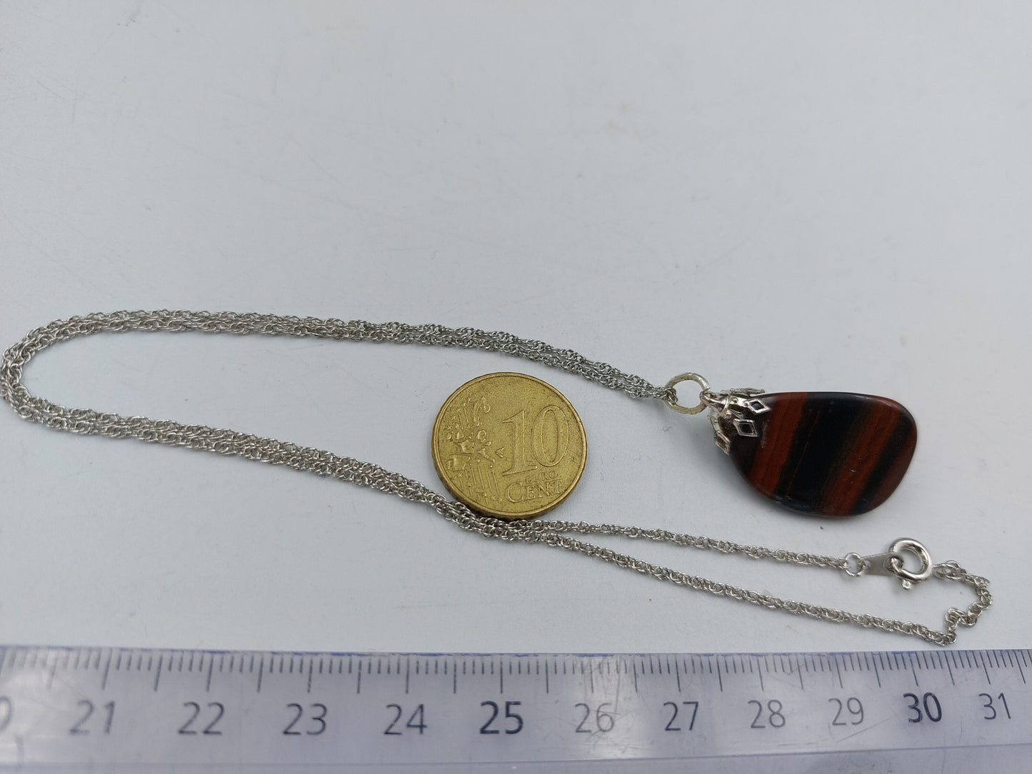 Φυσικό Κόκκινο Μάτι Tiger's Eye Ατσάλινο κολιέ Θεραπευτικά Κρυστάλλινα Αξεσουάρ Zodiac Mineral Stone