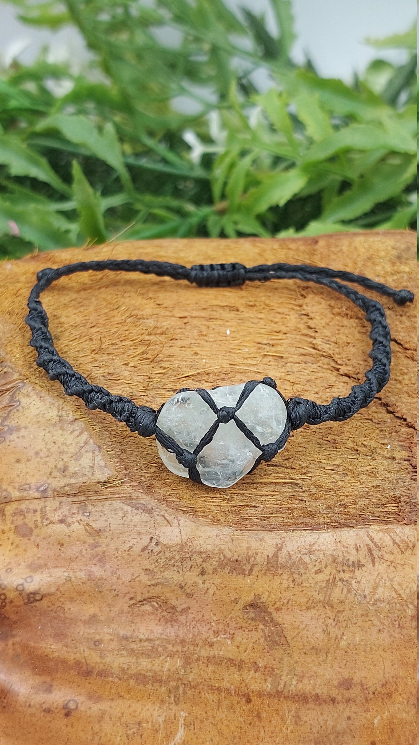 Natürliches Aquamarin-Handgemachtes Wickelarmband aus Makramee, Heilkristall, Zubehör, Sternzeichen, Mineralstein