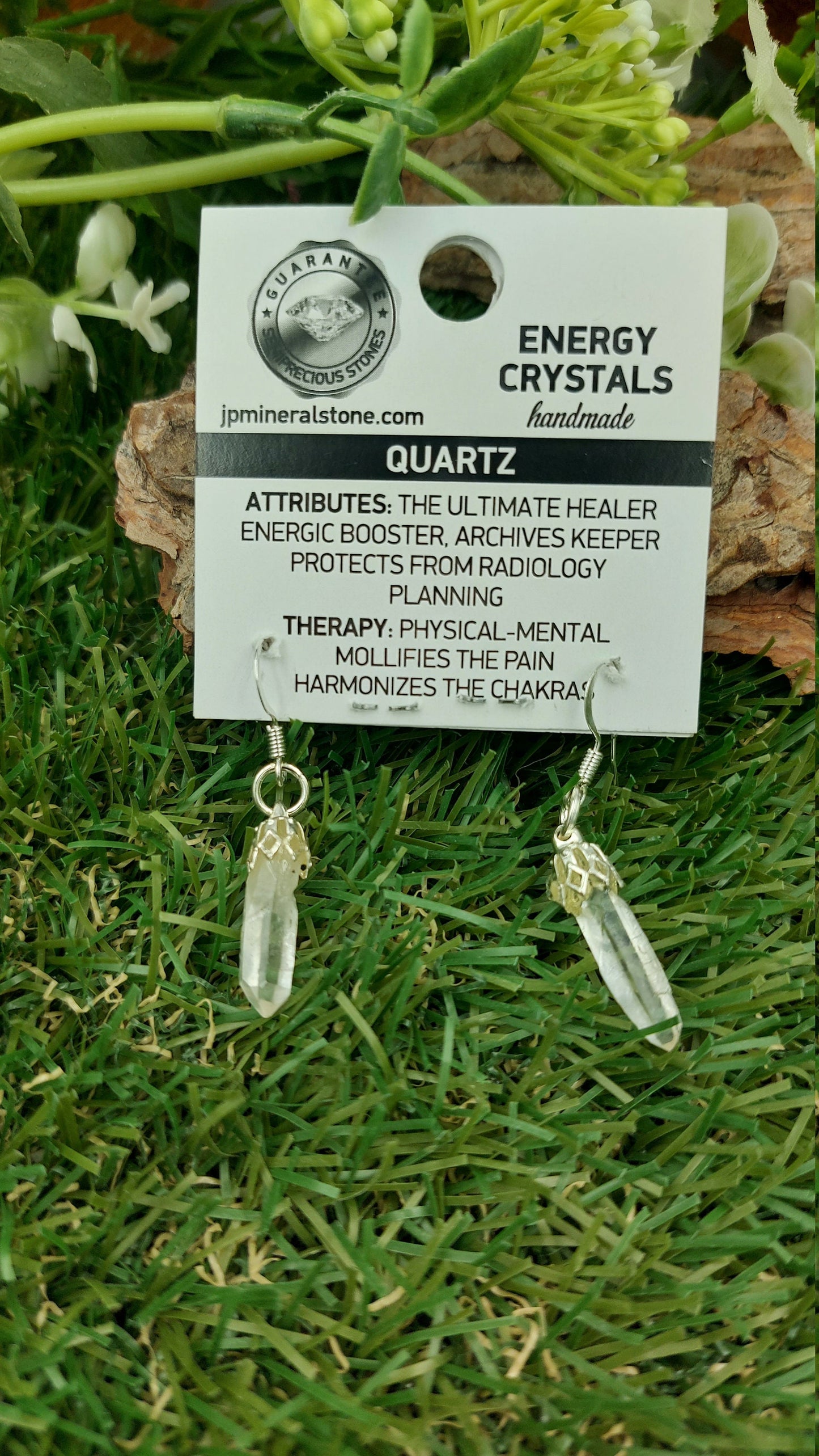Σκουλαρίκια Clear Quartz Point Crystal