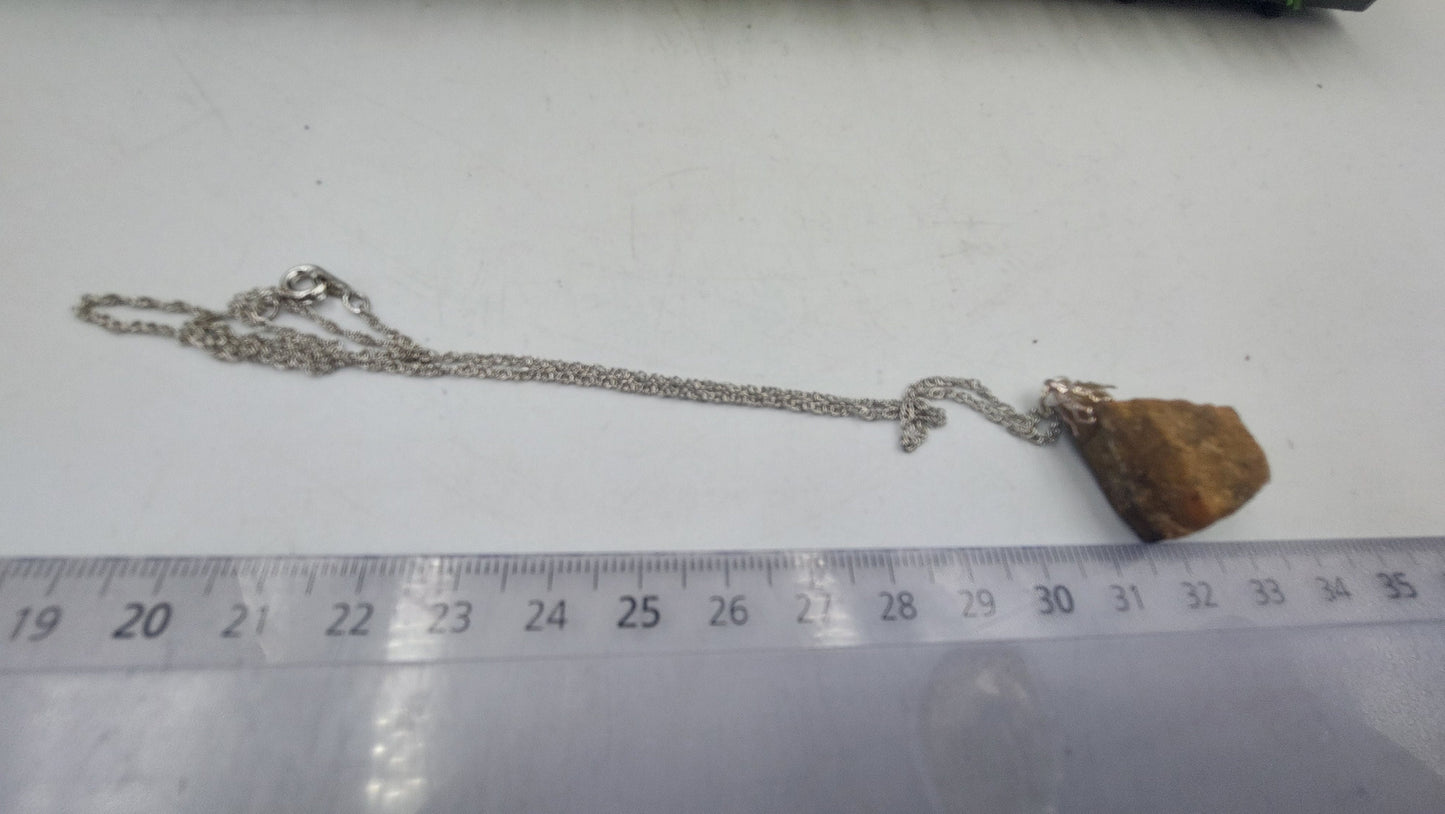 Φυσικό κίτρινο τραχύ μάτι Tiger's Eye ατσάλινο κολιέ Θεραπευτικά κρύσταλλα αξεσουάρ Zodiac ορυκτή πέτρα